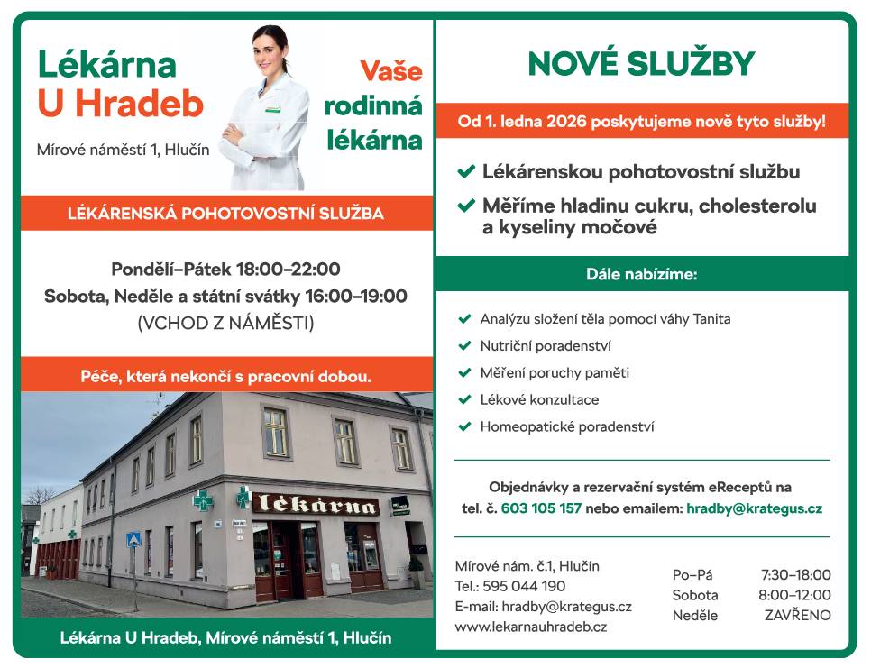 Nová pohotovostní služba lékárny v Hlučíně