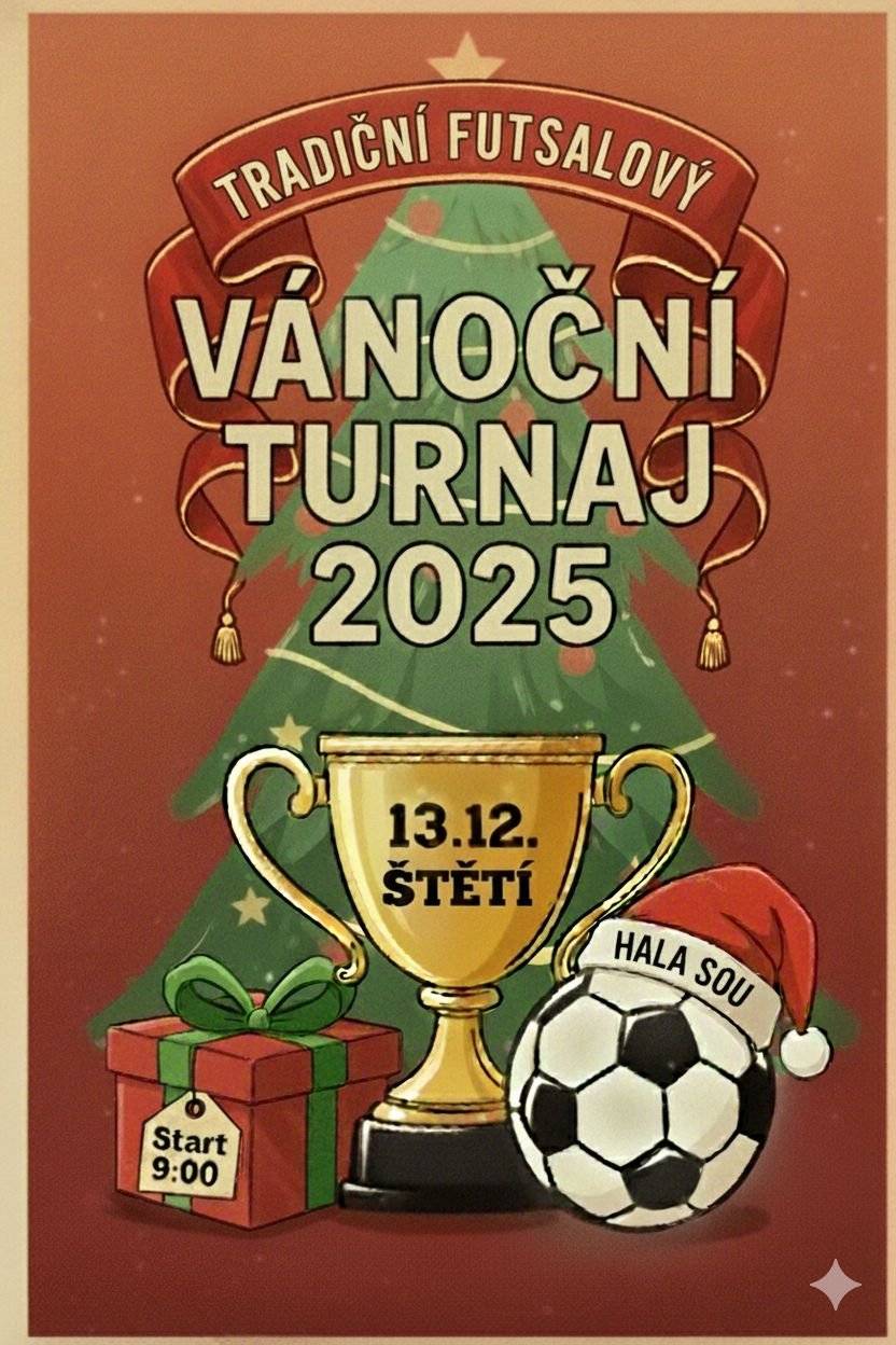 Kulturní a inforační zařízení města Štětí ve spolupráci s Tomášem Kašparem a Michalem Kašparem zvou na akci Hudební rachot. Akce proběhne v sobotu 13. 12. od 20 hodin v Městském kině ve Štětí. Vstupné 200 korun. Fotbalová Stará garda SEPAP Štětí zve na tradiční Vánoční futsalový turnaj, který proběhne zítra, v sobotu 13. 12. v hale Vyšší odborné školy a Střední školy v Pivovarské ulici ve Štětí. Začátek turnaje v 10 hodin, zápasy o umístění zhruba od 13 hodin. Vstup zdarma. Kulturní středisko Štětí zve v neděli 14. 12. na akci Vánoční melodie u kašny. Začátek hudební akce v 11 hodin na pěší zóně ve Štětí, účinkuje Podřipský žesťový kvintet. Klub seniorů Štětí zve v pondělí 15. 12. na Společenské odpoledne pro seniory, které proběhne od 14 hodin na velkém sále Kulturního střediska ve Štětí. Hraje Vivasong Víti Vávry. Kulturní středisko Štětí a Severočeská harmonie Štětí zvou na Vánoční koncert Severočeské harmonie a vystoupení mažoretek Queens Štětí. Koncert proběhne v úterý 16. 12. od 18 hodin na velkém sále Kulturního střediska ve Štětí. Vstupné 50 korun. Městské kino Štětí zve. V pátek od 17:30 na film Deník shopaholičky a od 20 hodin na film Neztrácej naději. Kino pak promítá v neděli od 15:30 film Zootropolis: Město zvířat 2 a od 17:30 film Neporazitelní.