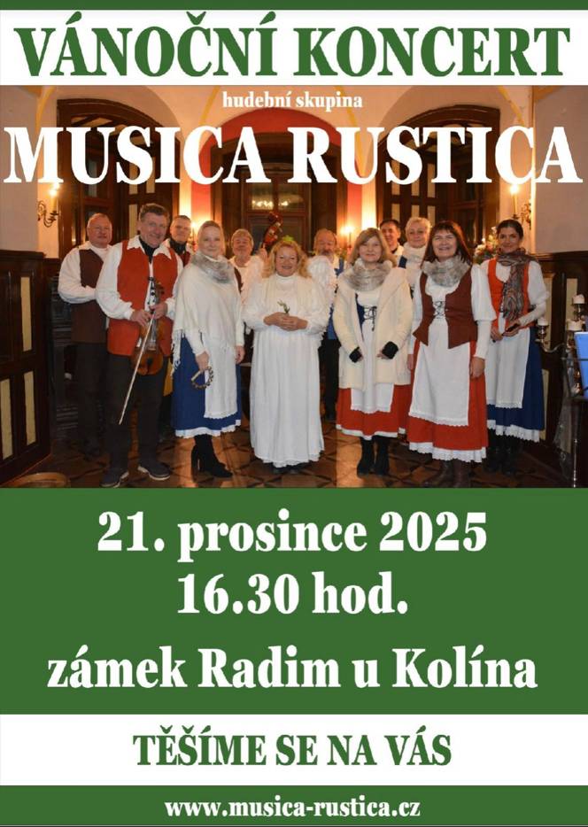 Zámek zve na koncert skupiny MUSICA RUSTICA 21.12.2025 od 16:30