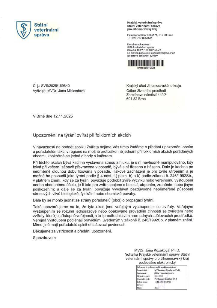 Upozornění na týrání zvířat