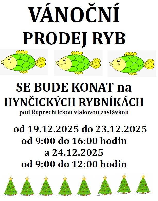 Podrobné informace viz přiložené plakáty. Stromeček lze také zakoupit v Broumově v zahradnictví u hřbitova. Klidný předvánoční čas. Město Broumov