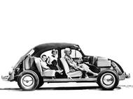 Když se „brouk“ naplnil, moc místa v něm už nezbylo. Výrobce sice uváděl čtyři plnohodnotná místa, ale zadní sedadlo se hodilo spíše pro děti…