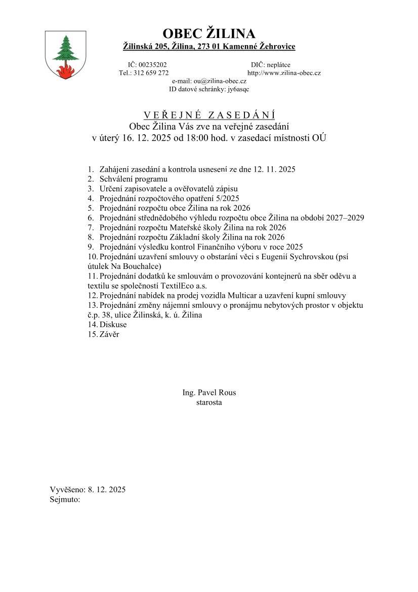 16. 12. 2025 od 18.00 hodi