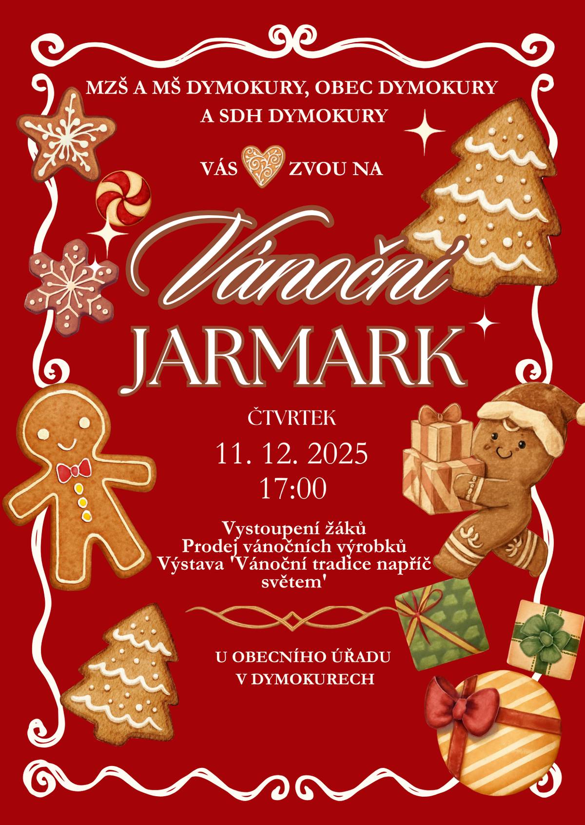 Vánoční jarmak - 11.12.2025 v 17.00 hod. u OÚ v Dymokurech