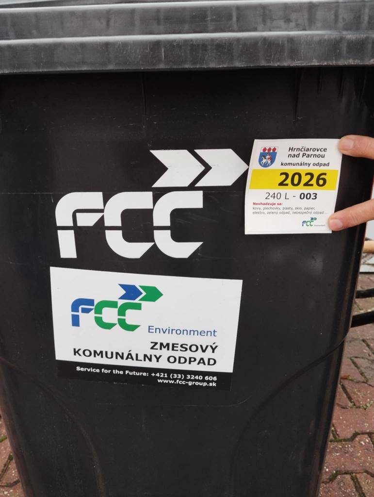 Nálepky na smetné nádoby 2026