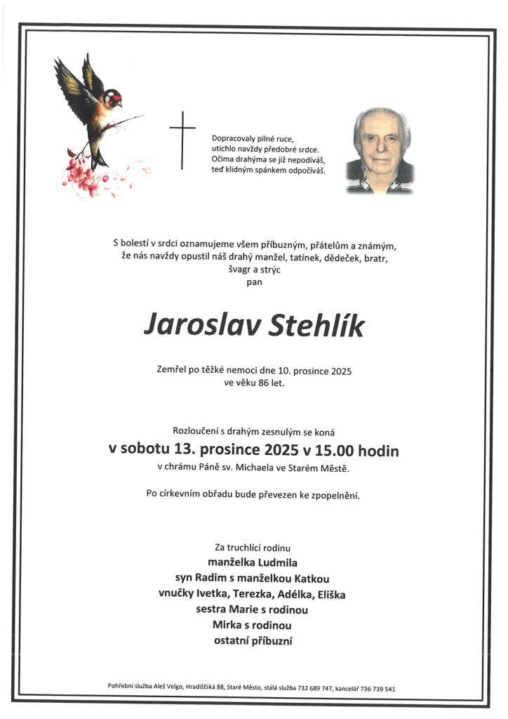 pan Jaroslav Stehlík, 86 let