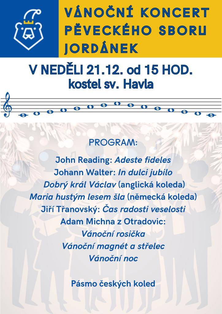 Vánoční koncert ratměřického sboru Jordánek se tentokrát uskuteční v neděli 21. prosince v kostele sv. Havla. Kromě tradičních koled zazní vánoční skladby českých i světových autorů.
