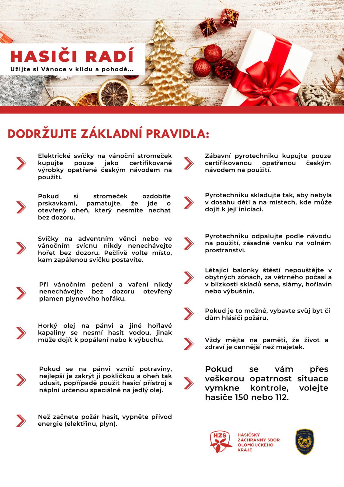 Vánoční desatero aneb Jak se vyvarovat požáru