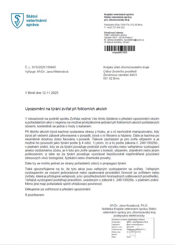upozornění na týrání zvířat