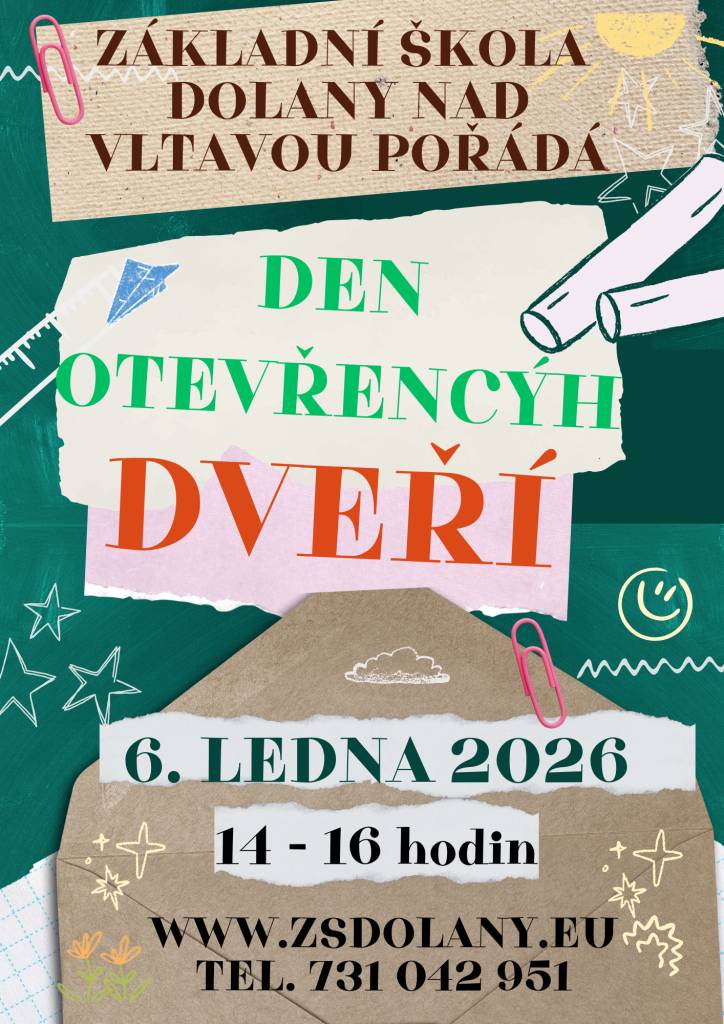 ZŠ Dolany nad Vltavou - Den otevřených dveří 6.1.2026, 14 - 16 hodi