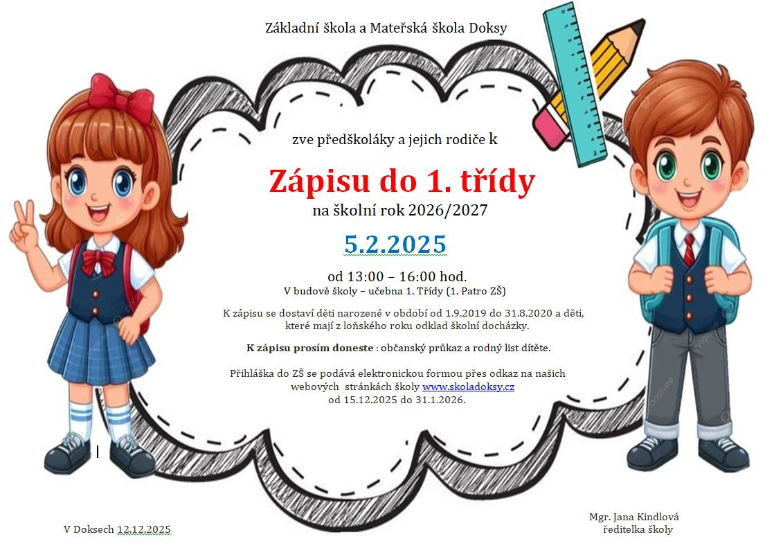 Zápis do 1. ročníku