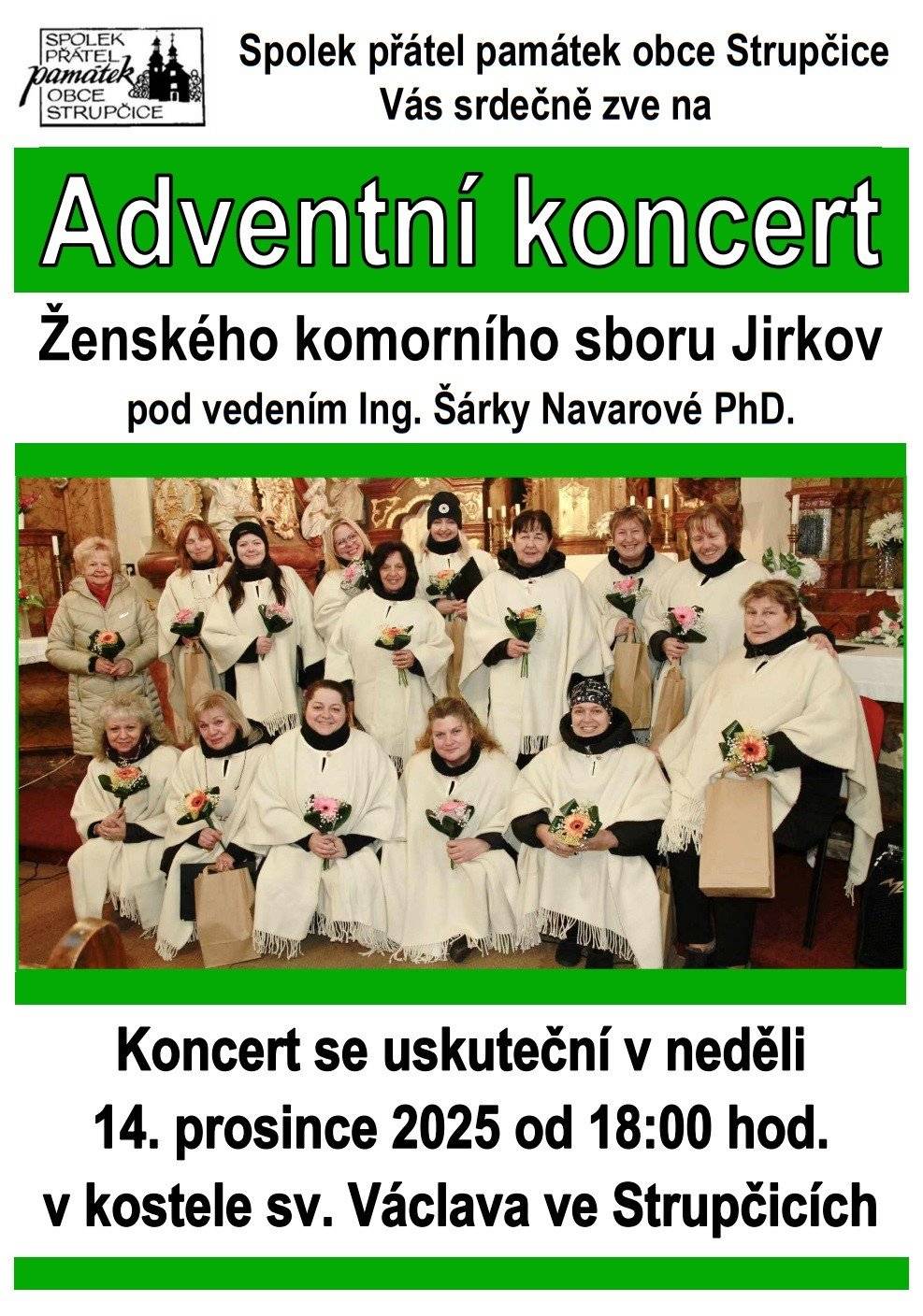 V neděli 14.12.2025 od 18:00 hodin v kostele ve Strupčicích.