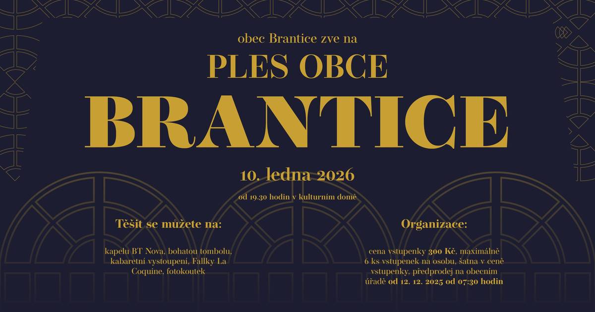 Obec Brantice Vás zve na obecní ples 💃🕺