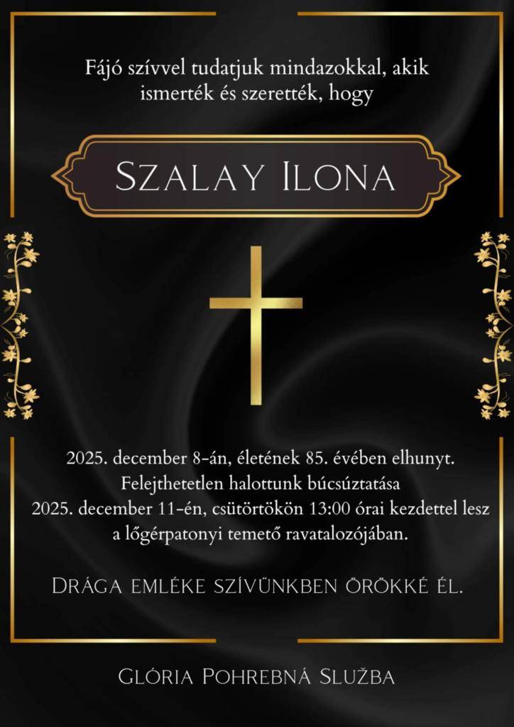 Gyászjelentés - Smútočný oznam