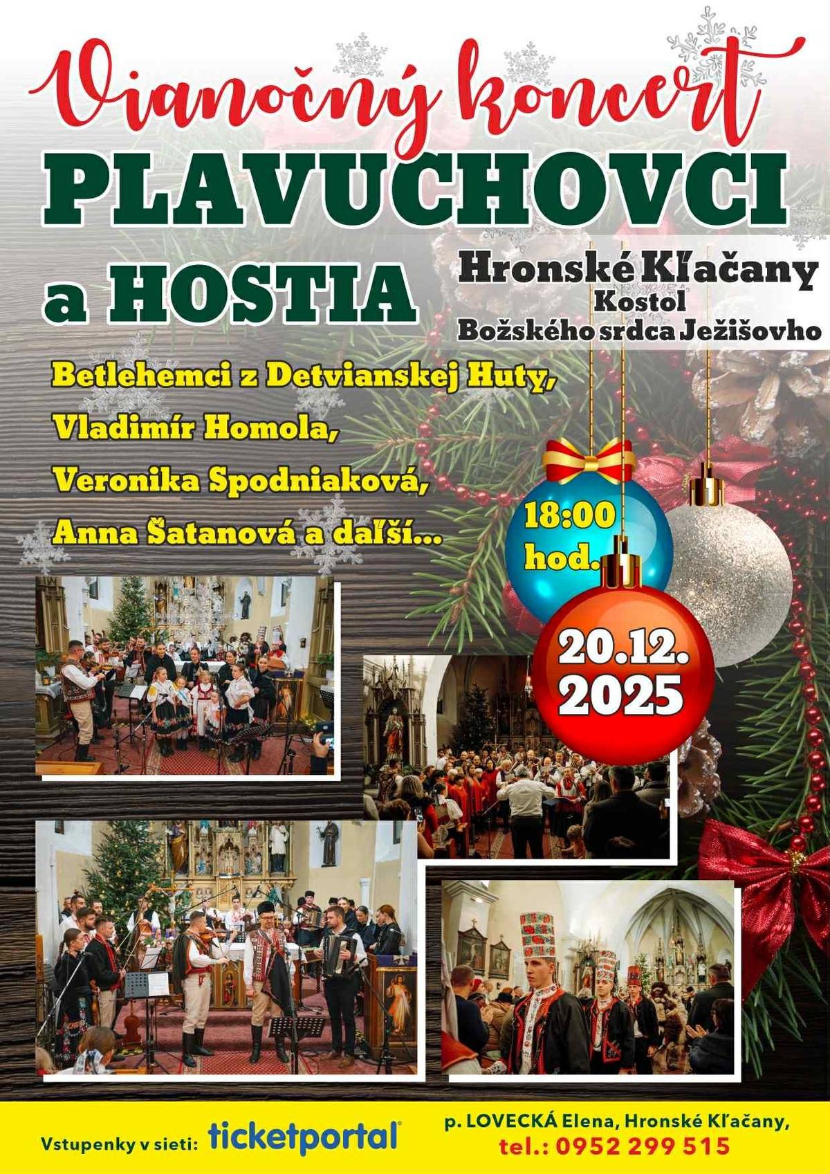 Srdečne Vás pozývame na krásny predvianočný večer plný najkrajších vianočných kolied, tradícií a sviatočnej atmosféry. Vstupenky si môžte zakúpiť v sieti TICKETPORTAL alebo osobne u p. Srnkovej, ul. Štúrova 3, Starý Tekov, tel.č. 0907563117.