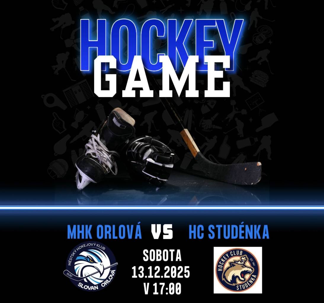 Naváže MHK Slovan Orlová na sérii čtyř vítězných utkání i v posledním domácím zápasu letošního roku? Přijďte to zjistit v sobotu 13. prosince. Čeká nás napínavý souboj aktuálních lídrů tabulky základní části. Utkání 12. kola krajské ligy můžete od 17 hodin sledovat z tribun zimního stadionu v Orlové, anebo on-line na czechiceho...