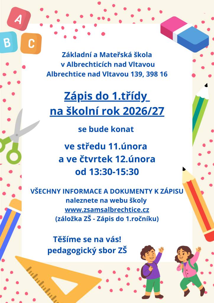 Přijďte k nám na zápis.