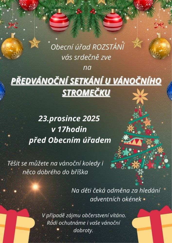 Setkání u vánočního stromečku pro děti i dospělé, pro ty, kteří hledali rozsvícená adventní okna, i pro ty, kteří se přijdou jen pobavit a pozdravit s ostatními.