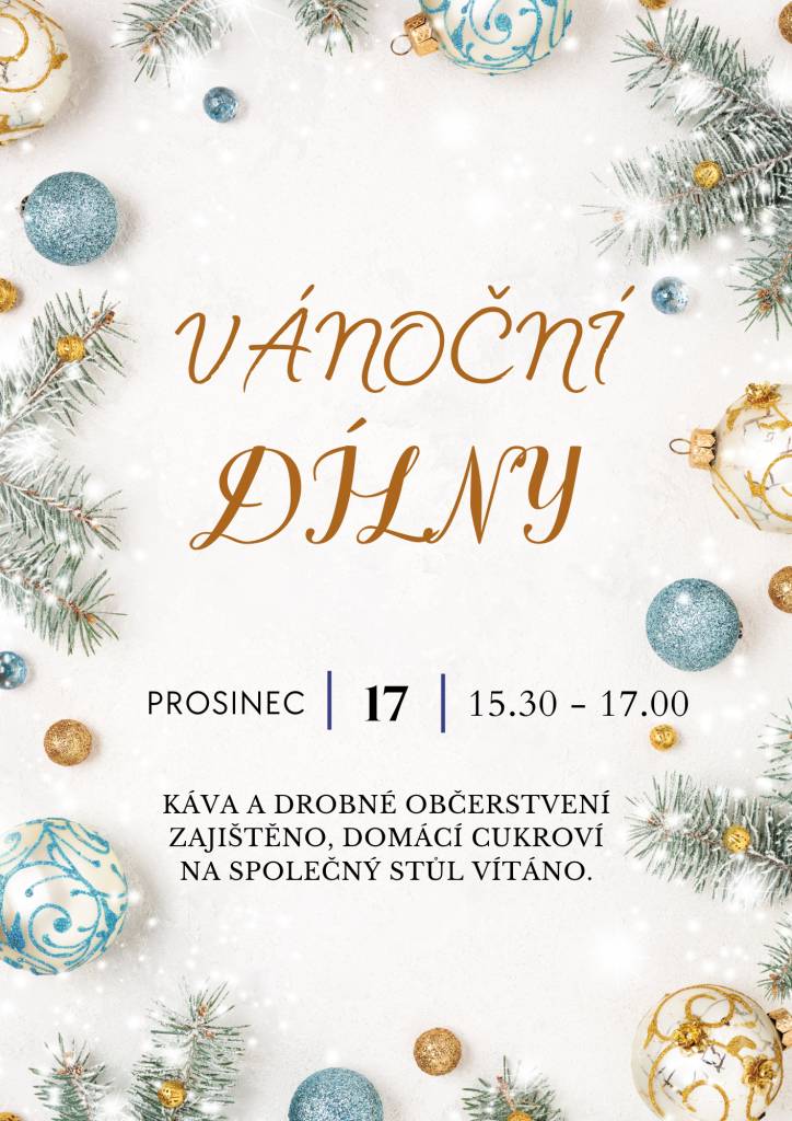 Vánoční dílny základní a mateřské školy, na které jste srdečně zváni.