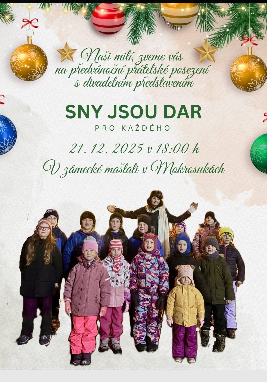 Srdečně zveme všechny občany a přátele na vánoční představení.
