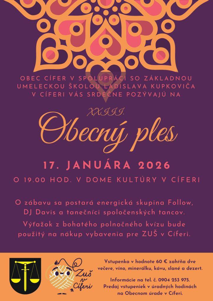 17.januára 2026  Dom kultúry Cífer