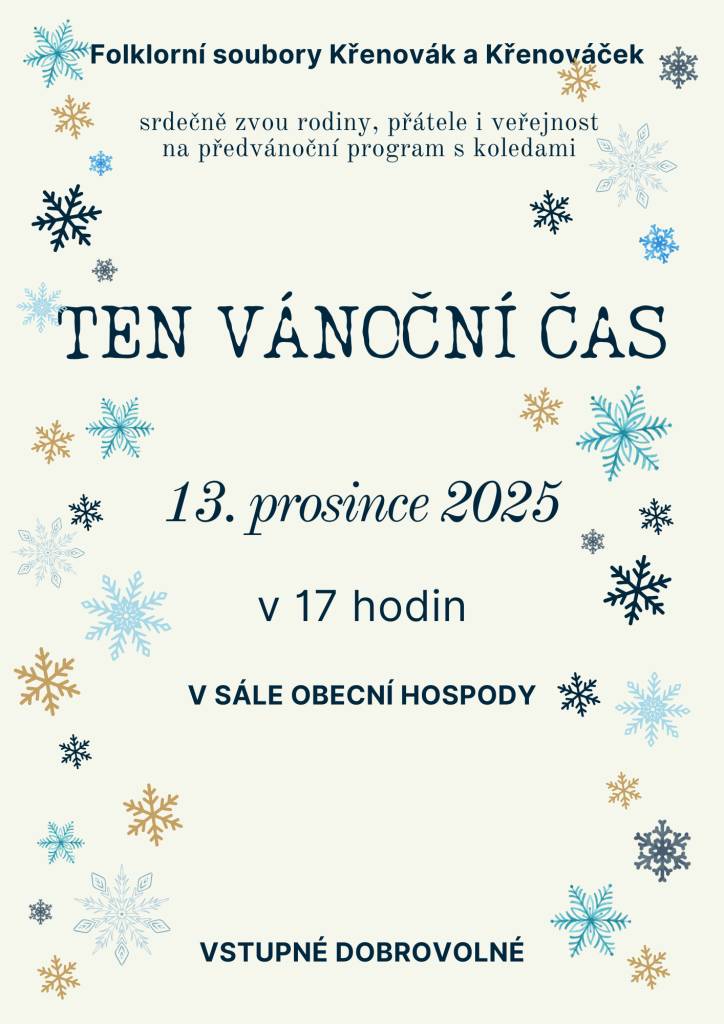 Přijďte si užít příjemnou předvánoční atmosféru.