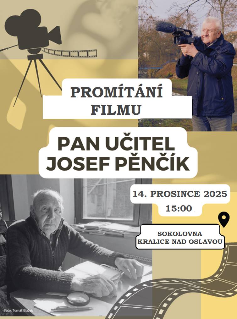 Pozvánka na promítání filmu o Josefu Pěnčíkovi do sousedních Kralic