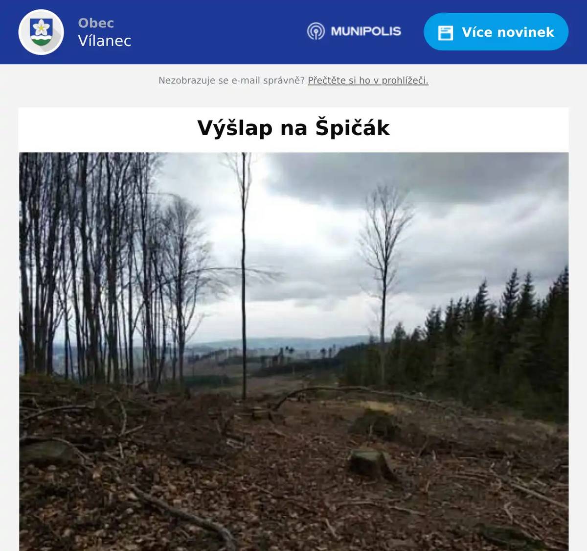 Ahoj lidi,letošní zimní výšlap na Špičák plánujeme na 27. 12. Sraz bude v 9 hodin na zastávce ve Vílanci - tak brzo proto, že opět jezdí bus z Jihlavy v 8,32 z nádraží - a trasa tradiční, Loučky, Klučí, buřty, Špičák, Obrázek a tam se nejspíš zase rozdělíme na cestu přes les do Vílance a nebo na Popice.Těšíme se:-)JLK