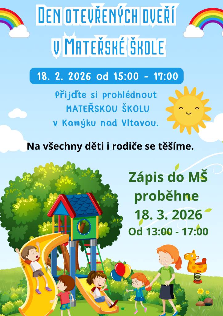 Zveme všechny 18. 2. 2026 na den otevřených dveří do MŠ.