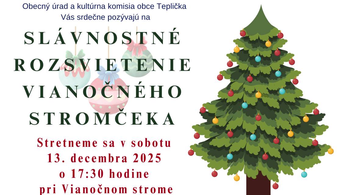 Dňa 13.12.2025 o 17:30 hod pri kostole.