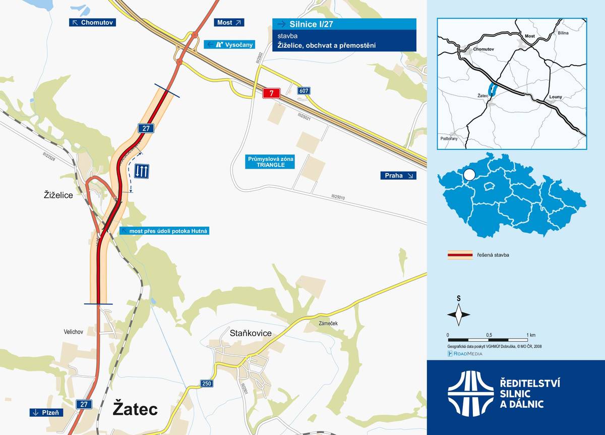 Dlouho očekávaný most přes Žiželice, který je součástí obchvatu obce, byl dnes slavnostně otevřen. Dopravní stavbu za miliardu korun uvítají nejen obyvatelé Žiželic, kteří na ni čekali čtyřicet let, ale i lidé ze Žatce a okolí. Přemostění Žiželic výrazně zjednoduší dopravu do Mostu či Chomutova. Jak zaznělo při dnešním otevření, byla stavba přemostění komplikovaná kvůli složitým geologickým podmínkám. I proto je most v nejvyšším bodě nejen 30 metrů vysoký, ale jeho základy sahají také do třiceti metrů pod povrch. Více o stavbě zde: Obchvat a přemostění Žiželic se dnes otevírá, stavbu uvítají i Žatečané - Oficiální stránky města Žatec