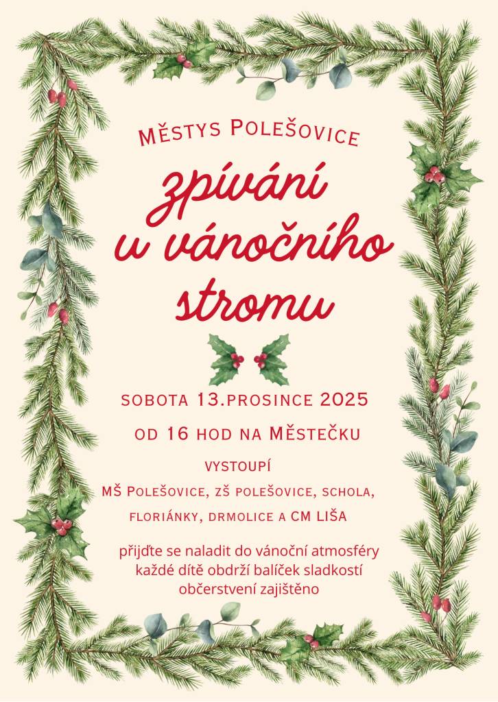 pozvánka na zpívání u vánočního stromu, pozvánka na členskou schůzi Singulár. spol., prodej drůbeže