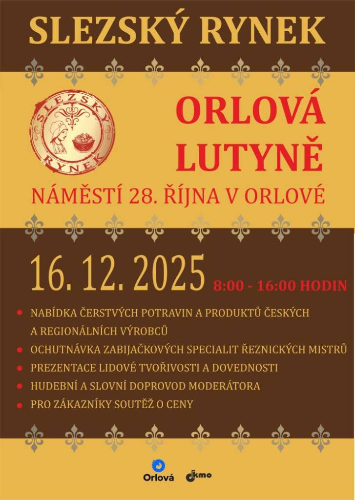 Přijďte si na náměstí 28. října nakoupit čerstvé potraviny a produkty regionálních výrobců. Slezský rynek se koná v úterý 16. prosince 2025. Stánky lze navštívit od 8 do 16 hodin. Upozorňujeme, že s ohledem na počasí a na trvanlivost některých potravin mohou někteří prodejci své stánky uzavřít dříve. V nabídce najdete masné pro...