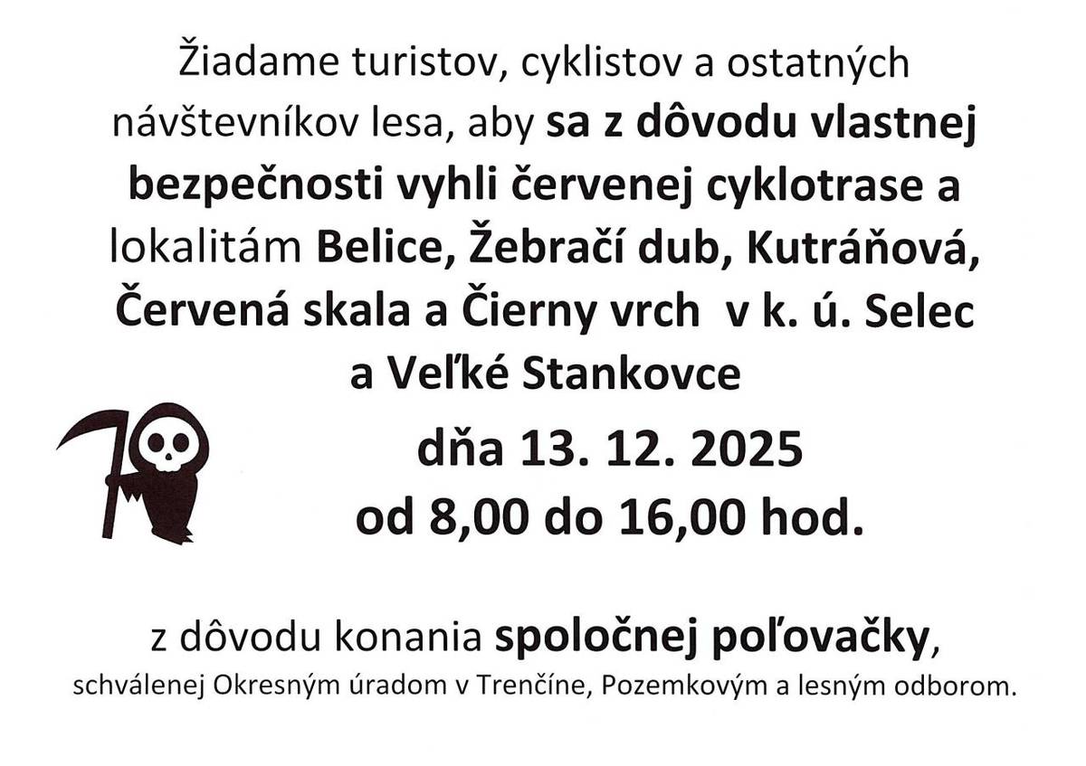 sobota 13.12. 2025 od 8.00 do 16.hod.