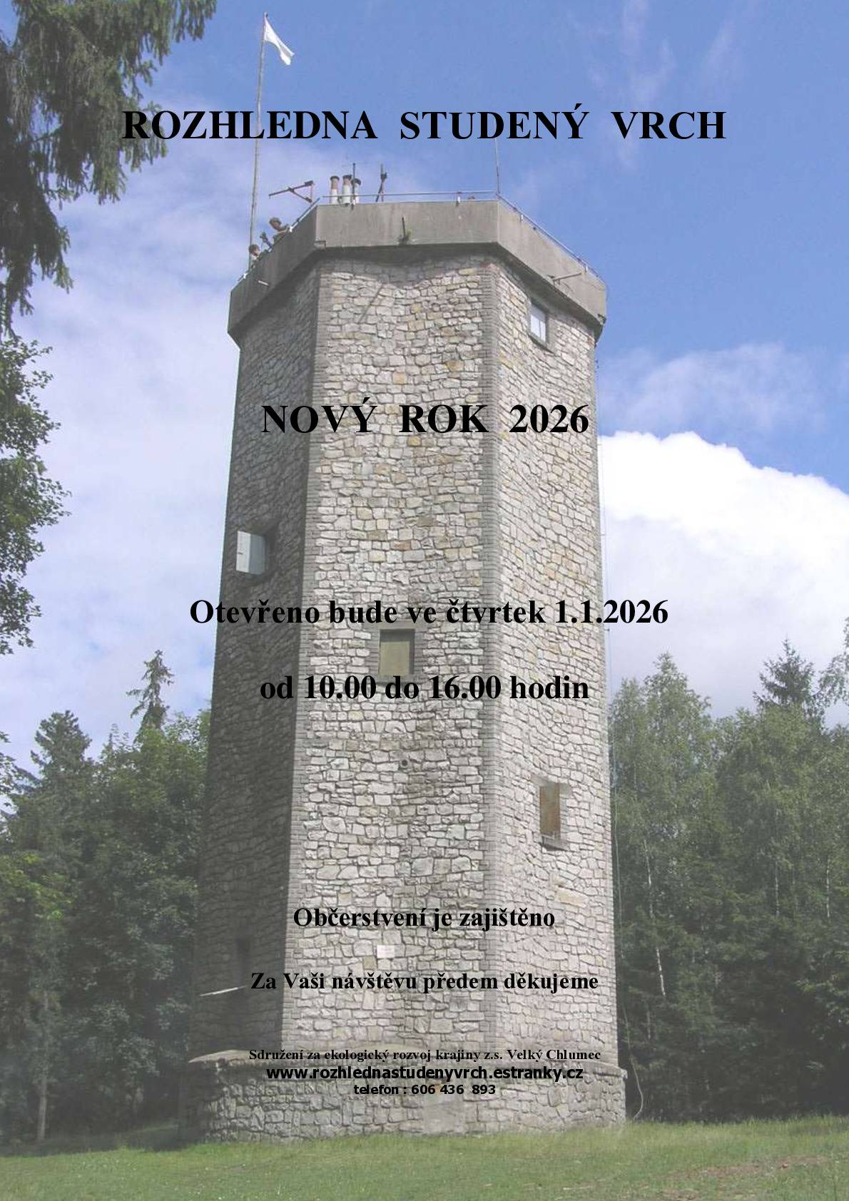 Otevírací doba 01.01.2026 - Studený vrch