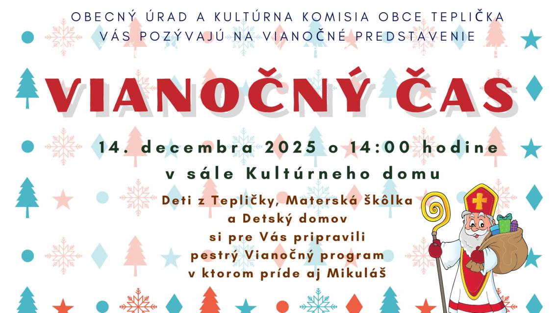 Podujatie VIANOČNÝ ČAS v Kultúrnom dome.