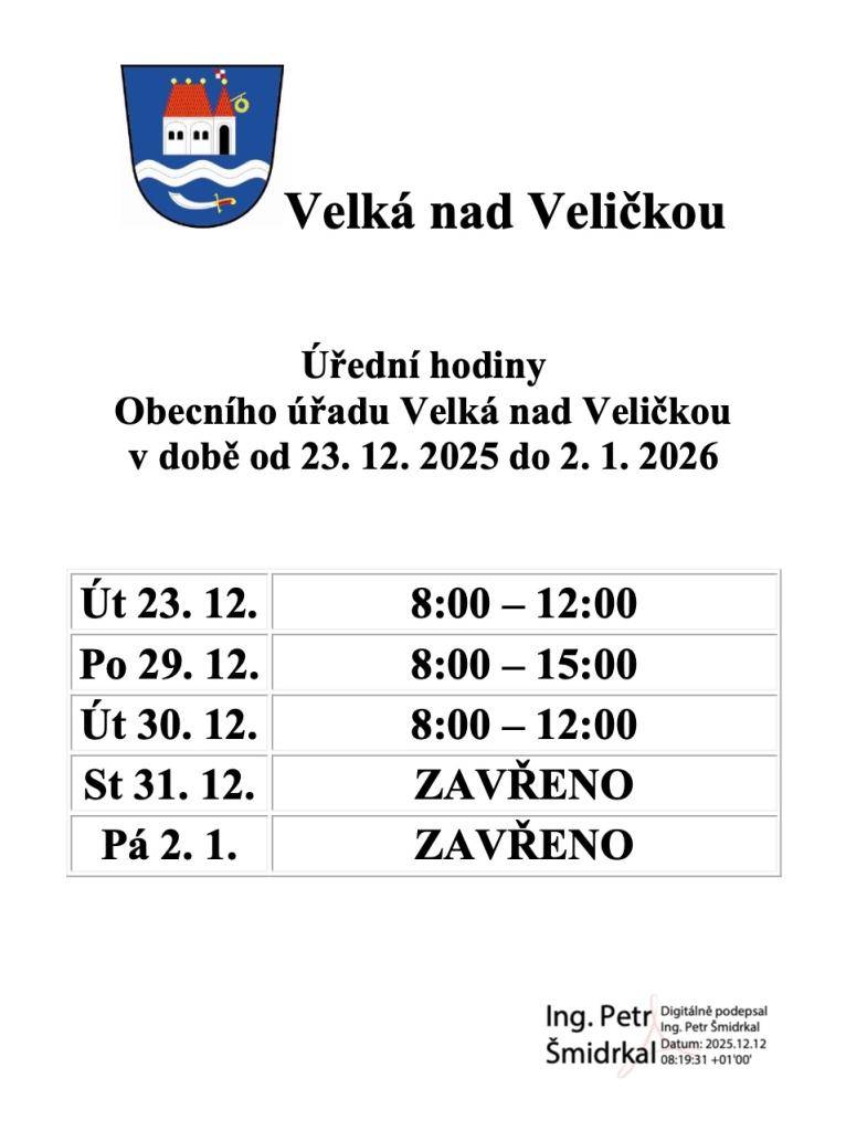 v době od 23. 12. 2025 do 2. 1. 2026