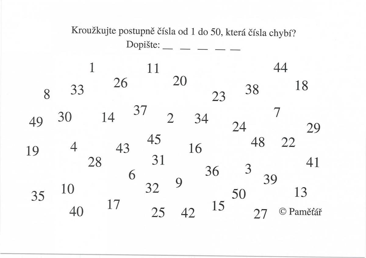 Pro všechny příznivce trénování paměti