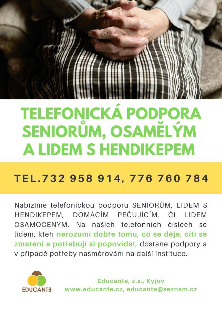Telefonická podpora seniorům, osamělým a lidem s hendikepem