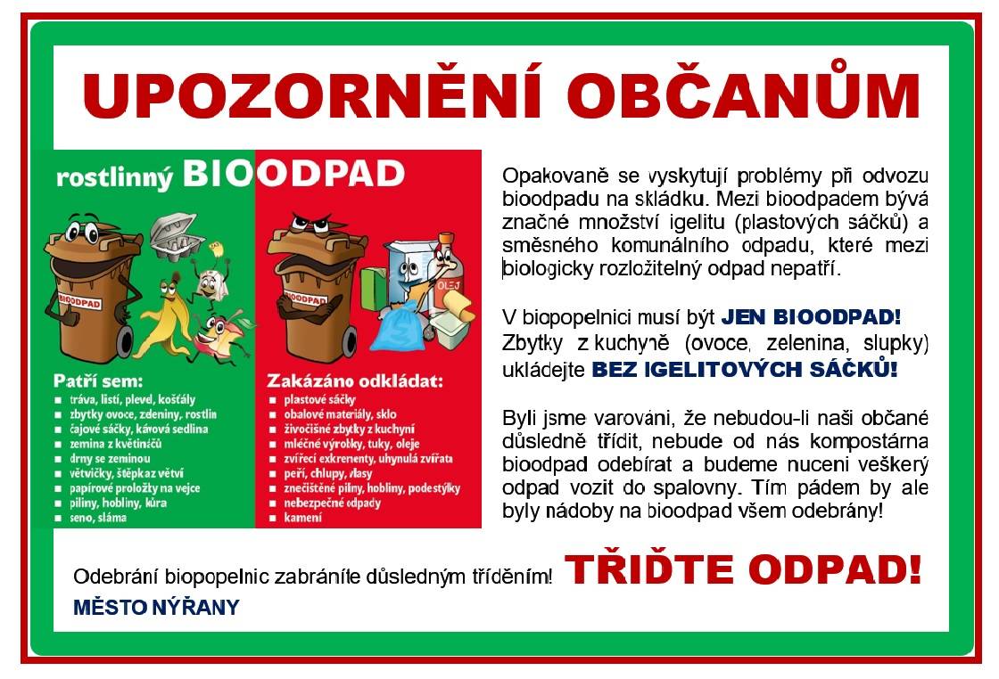 Do bionádob nepatří směsný komunální odpad!