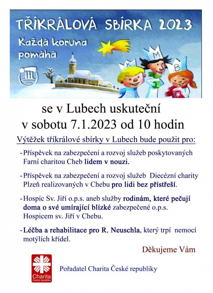 Tříkrálová sbírka v Lubech