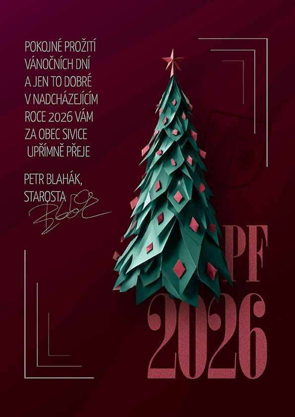 Obecní úřad Sivice oznamuje, úřední hodiny v době vánočních svátků. V pondělí 22. 12. 2025 budou úřední hodiny zkráceny do 11 hodin. Pokud potřebujete letos ještě něco vyřídit, učiňte tak prosím včas. Od 23. 12. 2025 do 4. 1. 2026 bude obecní úřad zcela uzavřen. Děkujeme za pochopení a přejeme Vám příjemné prožití vánočních svátků a vše dobré v nadcházejícím roce 2026.