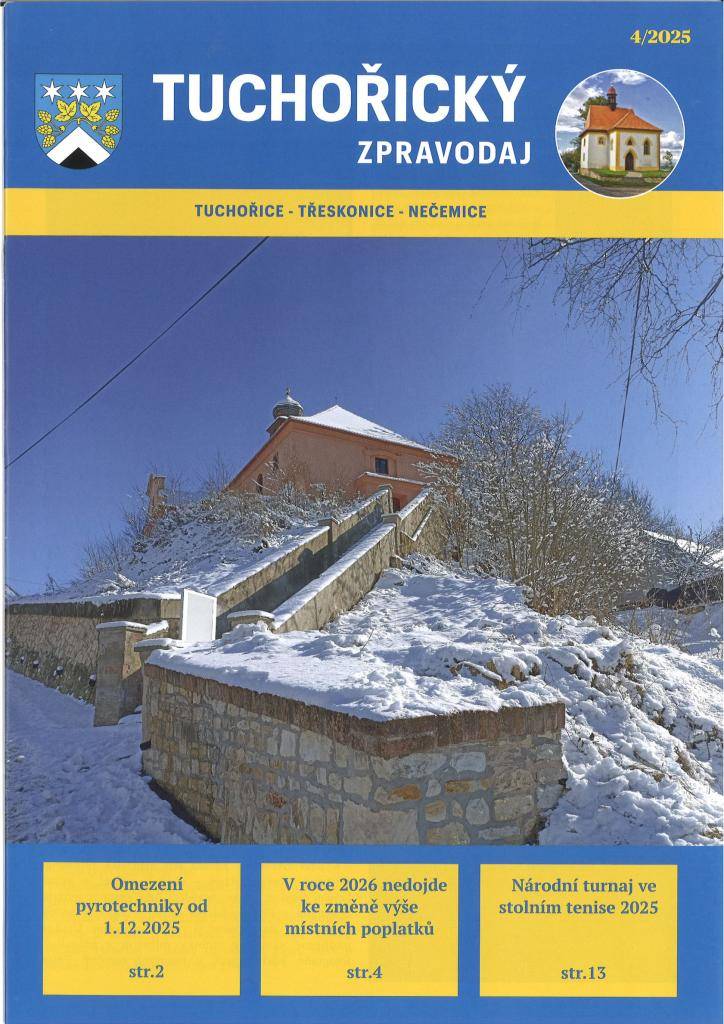 Vyšlo nové číslo Tuchořického zpravodaje, které obsahuje důležité informace o dění v obci. Zpravodaj ve formátu pdf naleznete v záložce Tuchořický zpravodaj.