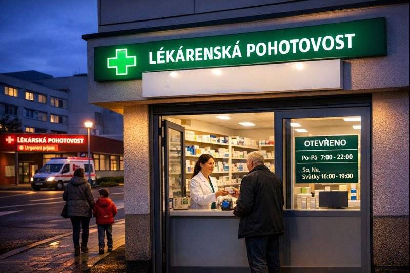 CHODOV (18. 12. 2025) - Od 1. ledna se obyvatelé Sokolova i blízkého okolí včetně Chodova dočkají služby, která ve městě dlouhodobě chyběla – lékárenské pohotovosti. Nemocnice Sokolov ze skupiny Penta Hospitals reaguje na poptávku pacientů, zdravotních pojišťoven i veřejnosti po lepší dostupnosti léků, zejména ve večerních hodinách. Pacienti navštěvující lékařskou pohotovost tak nebudou muset hledat jinou otevřenou lékárnu, léky získají přímo v areálu nemocnice. Provoz nemocniční lékárny se od ledna výrazně rozšíří: ve všední dny bude otevřeno od 7:00 až do 22:00, o víkendech a státních svátcích pak od 16:00 do 19:00. Podle vedení nemocnice byla změna připravena tak, aby byla technicky i personálně zvládnutelná a současně maximálně přínosná pro veřejnost. Ilustrační obrázek vytvořen pomocí ChatGPT.