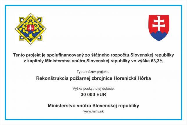 Rekonštrukcia požiarnej zbrojnice Horenická Hôrka