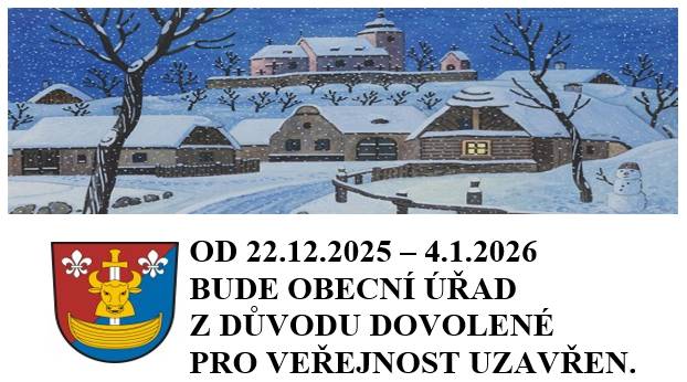 Obecní úřad v době vánočních svátku bude pro veřejnost uzavře