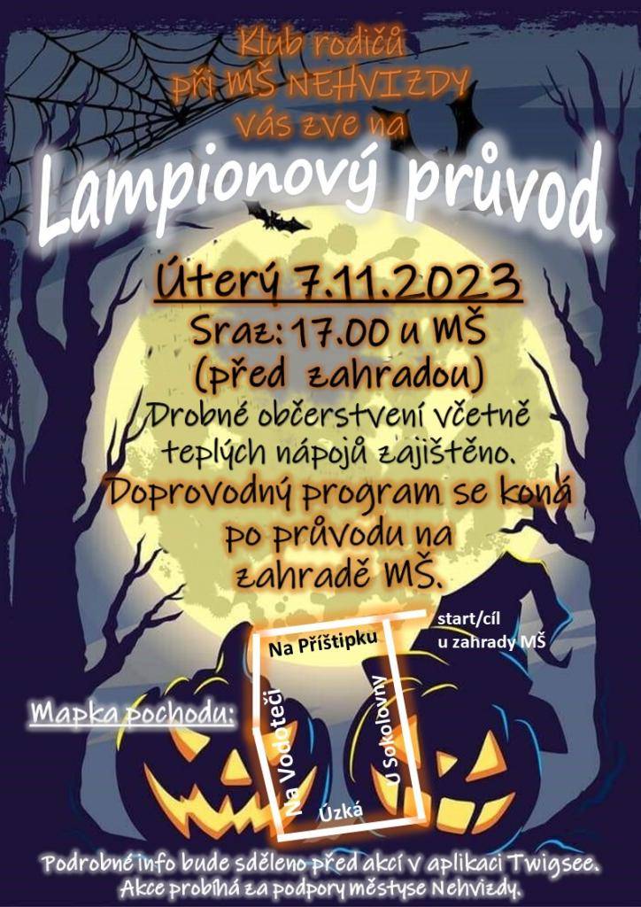 Oznamujeme občanům, že v úterý dne 7. 11. 2023 bude od 14 do 19 hodin uzavřena ulice Na Příštipku, a to z důvodu organizace akce pro děti "Klubem rodičů při MŠ Nehvizdy". Děkujeme za pochopení.
