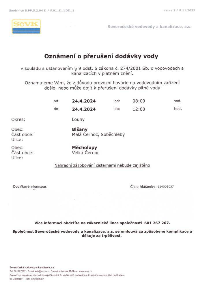 24.04.2024 OD 08:00 DO 12:00HODIN