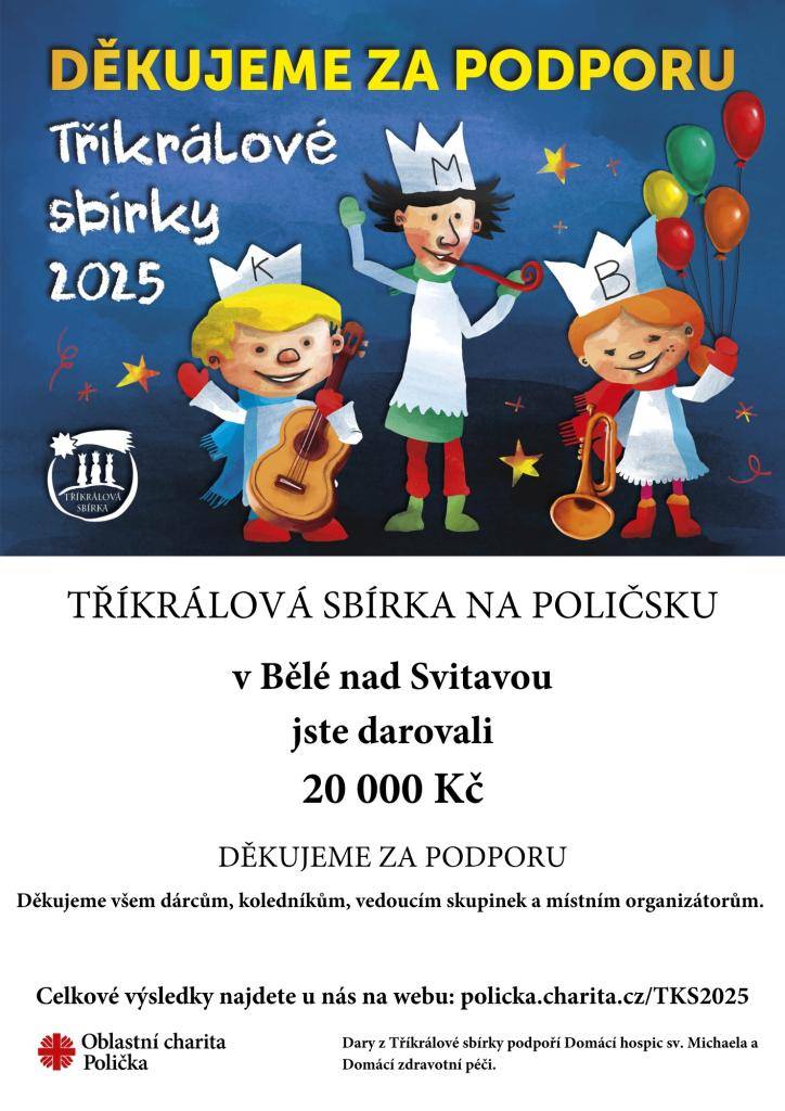 TŘÍKRÁLOVÁ SBÍRKA VE BĚLÉ PROBĚHLA v sobotu 4.ledna 2025