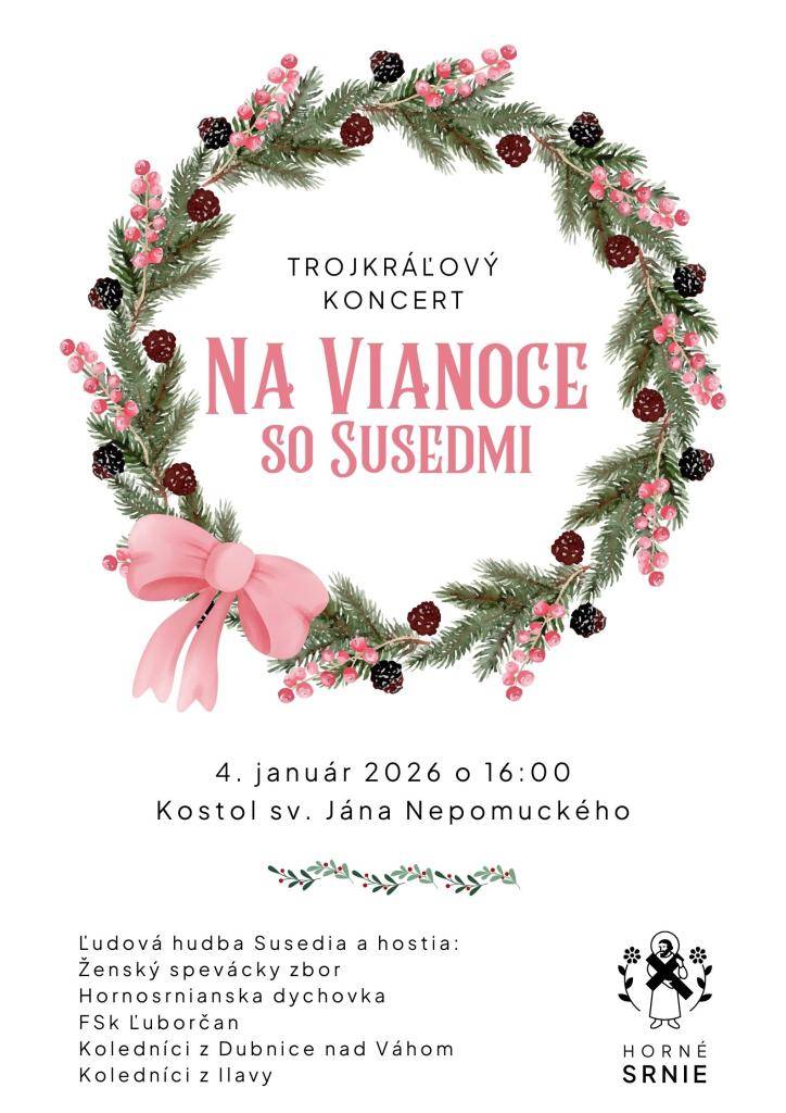 Pozývame Vás na trojkráľový koncert Na Vianoce so Susedmi